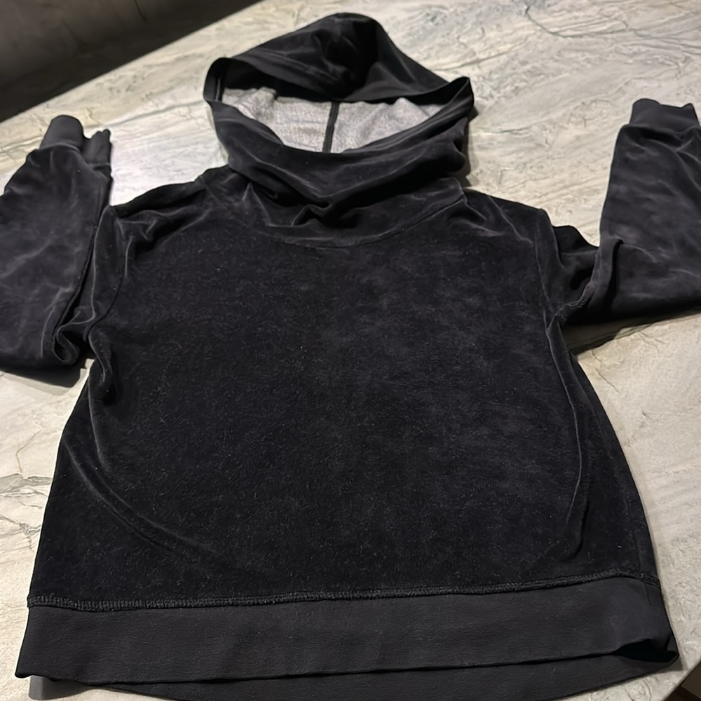 2/$10 Black Velour Hoodie - Picture 4 of 5